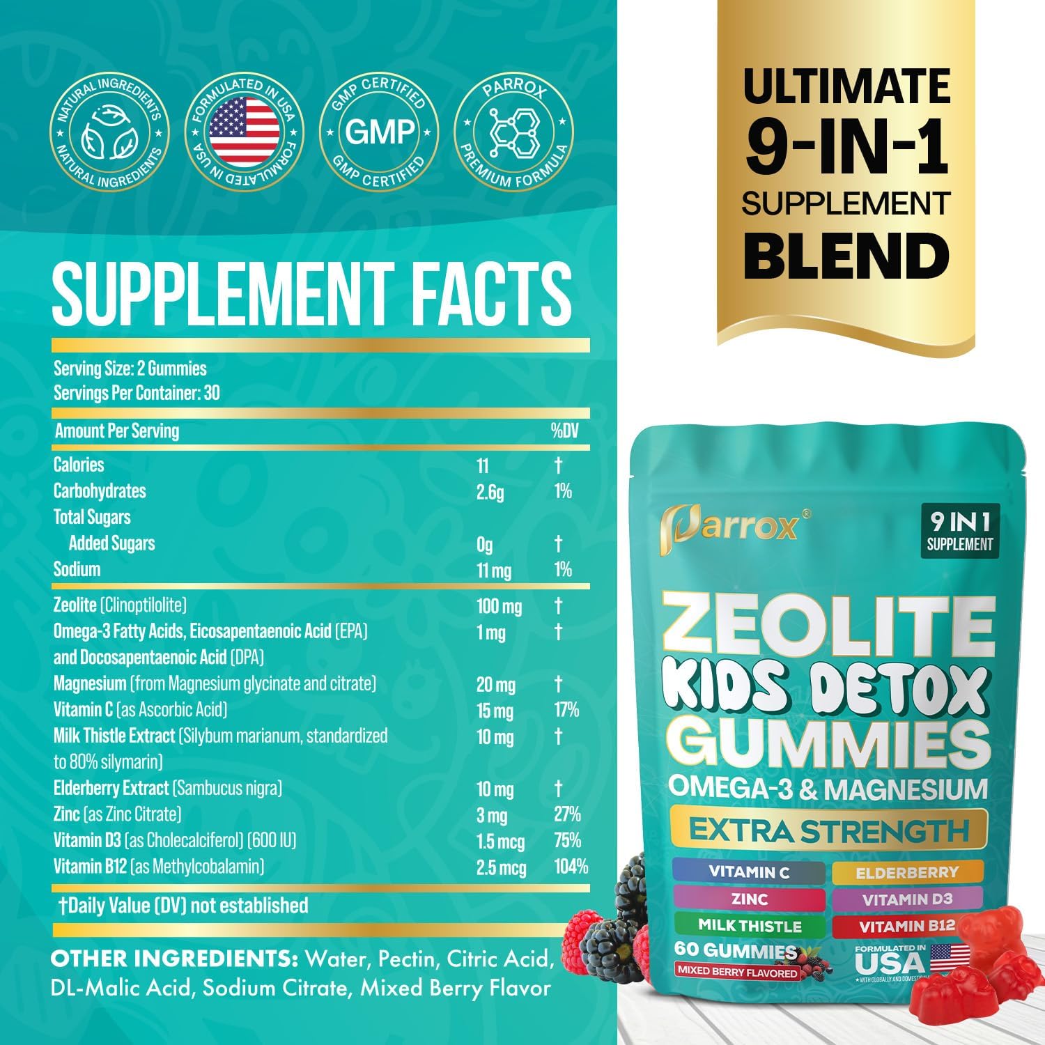 PureBerry Kids Detox Support Gummies